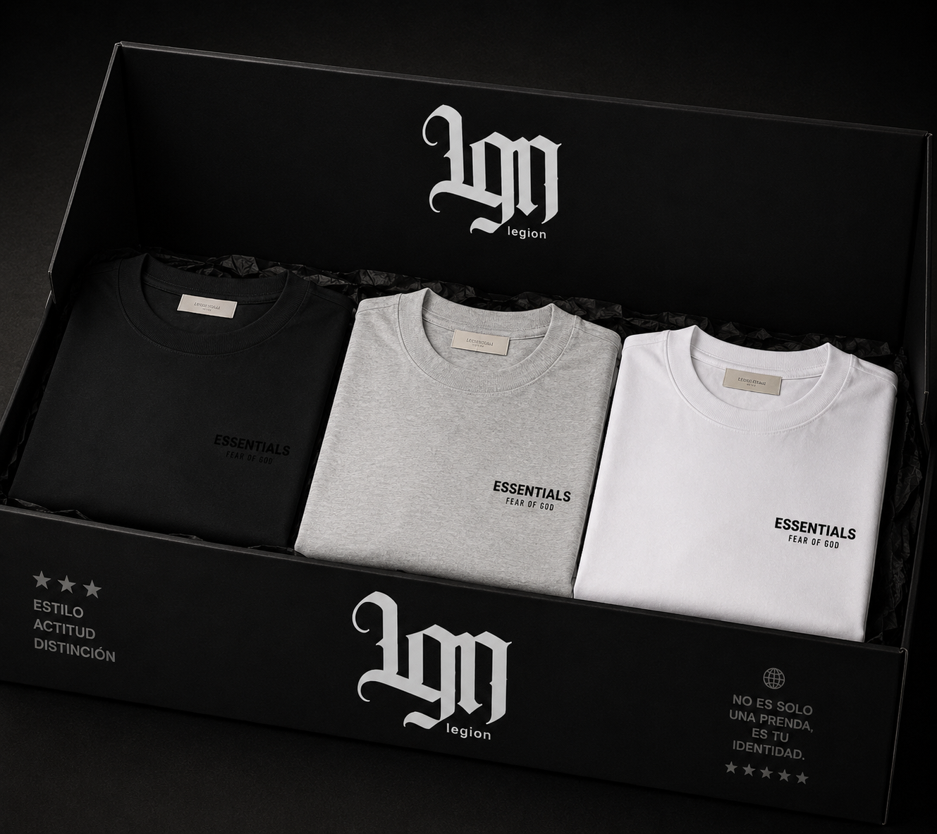 LOTE 3 PLAYERAS ESSENTIALS